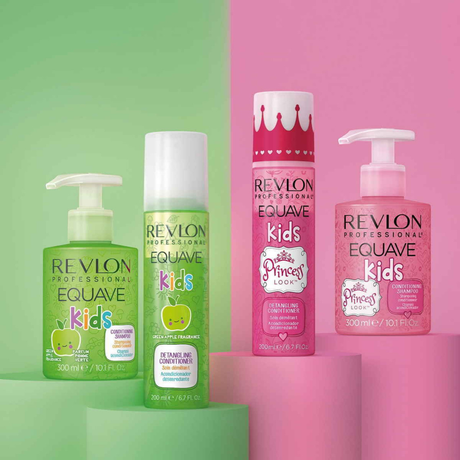 Flacon du shampooing Kids Princesse Look Equave de Revlon Professional, gel rose doux pour enfants.