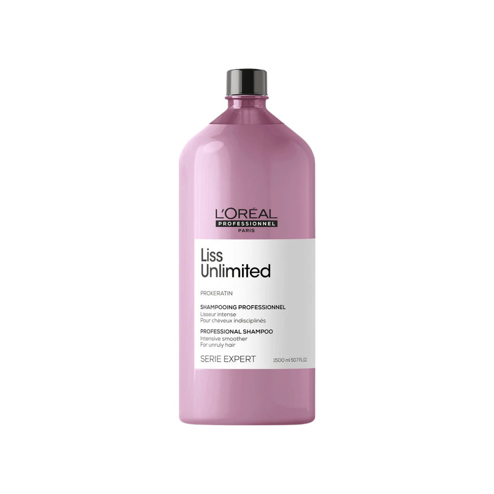 Shampooing Liss Unlimited L’Oréal Professionnel anti-frisottis cheveux lisses brillants flacon professionnel