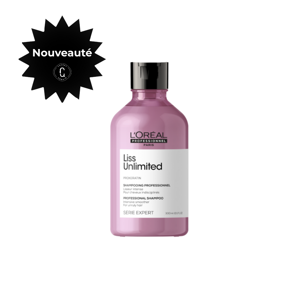 Shampooing Liss Unlimited L’Oréal Professionnel anti-frisottis cheveux lisses brillants flacon professionnel
