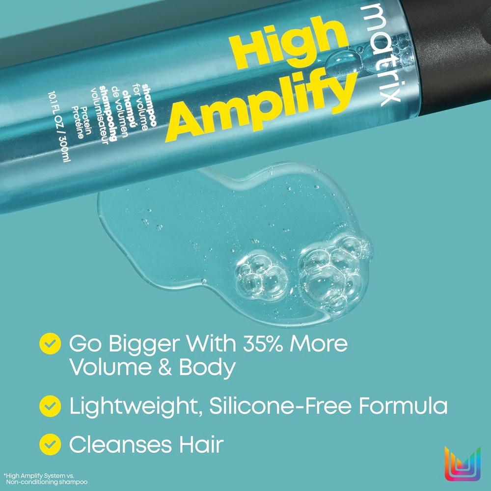 Flacon de shampooing Matrix High Amplify – soin volumisant sans silicone pour cheveux fins