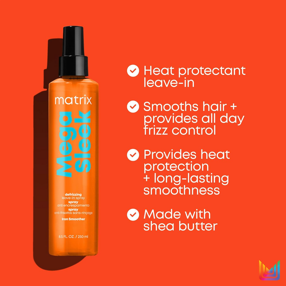 Flacon de shampooing Matrix Total Results Mega Sleek – Contrôle des frisottis et lissage capillaire