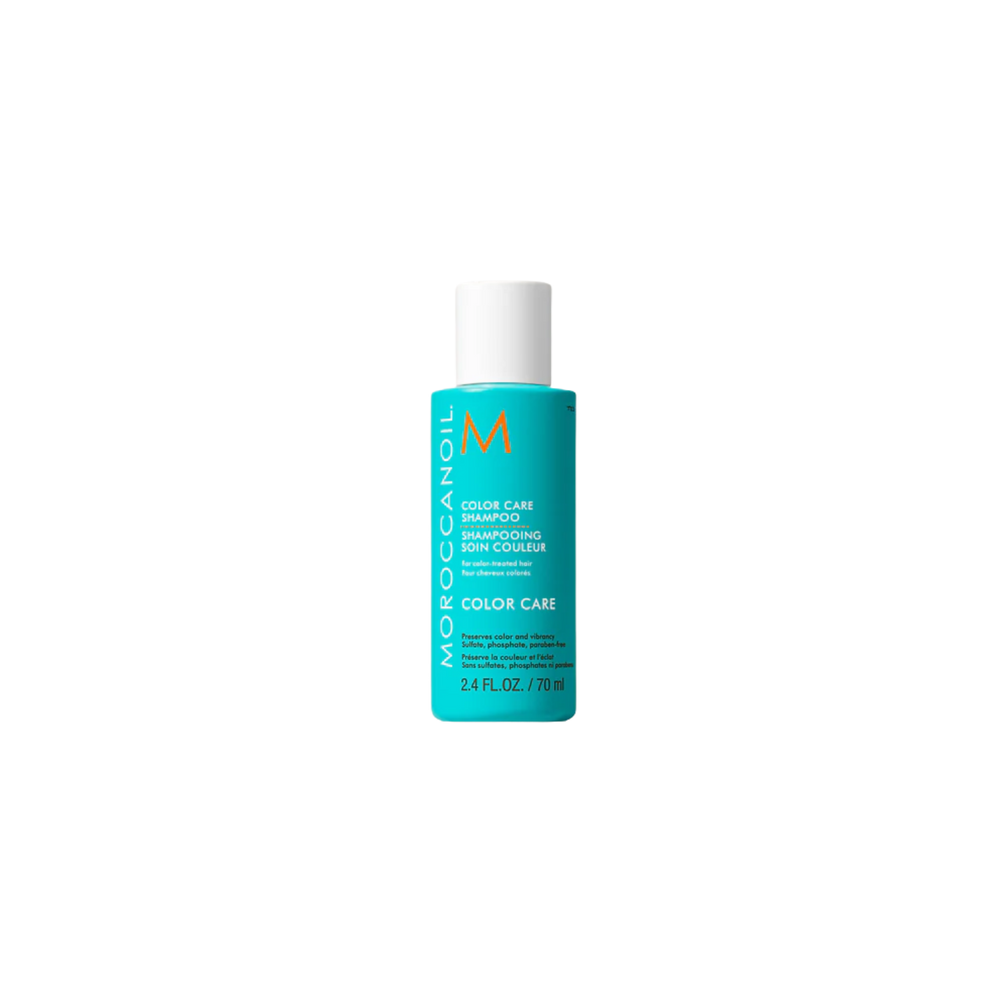 Flacon turquoise Moroccanoil Color Care Shampoo 250 ml, soin pour cheveux colorés

