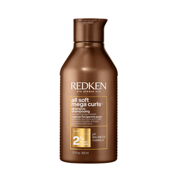 Flacon de shampooing Redken All Soft Mega, soin hydratant pour cheveux très secs et épais.