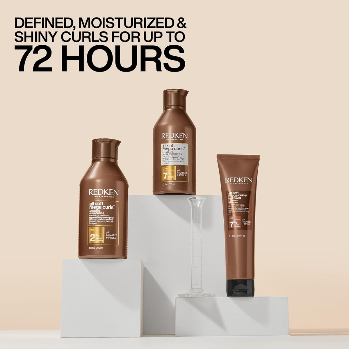 Flacon de shampooing Redken All Soft Mega, soin hydratant pour cheveux très secs et épais.