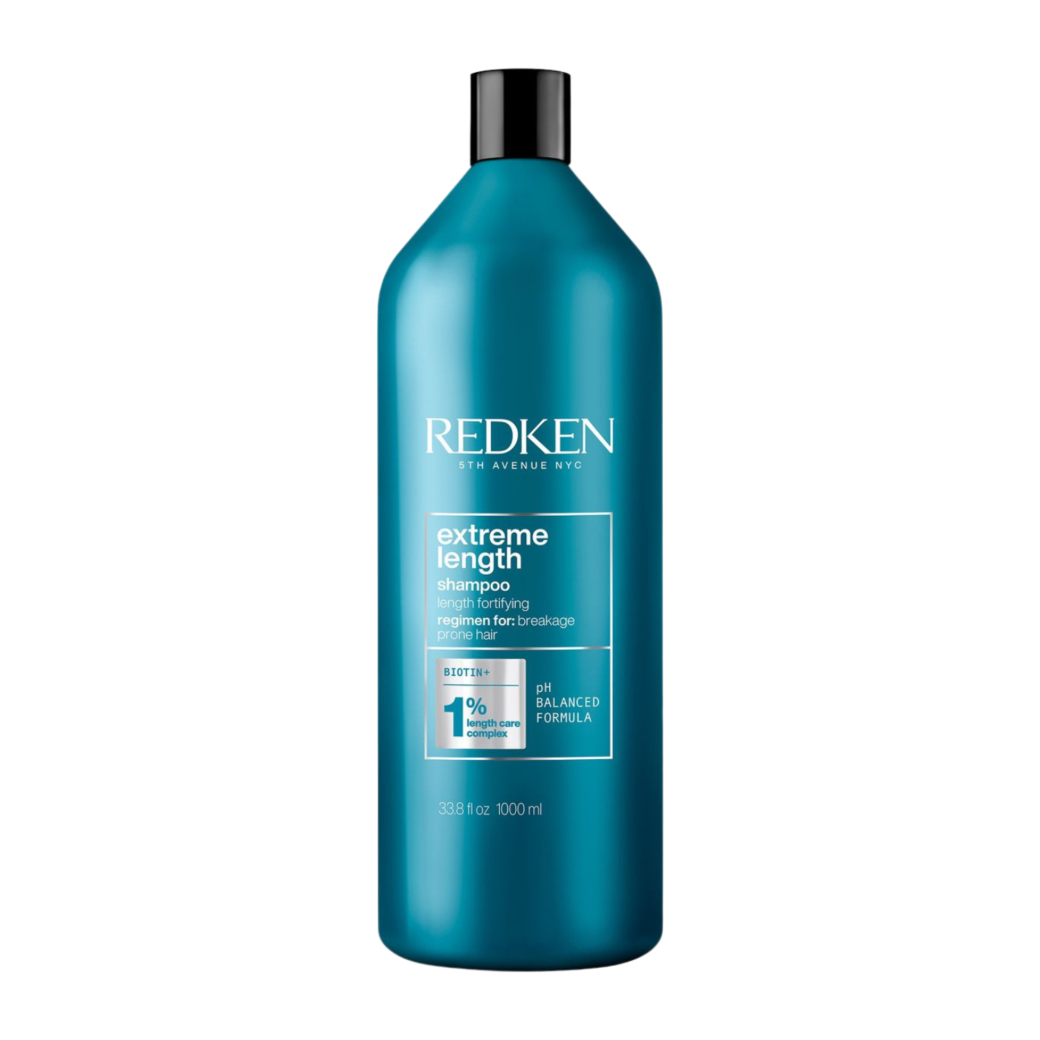 Flacon de shampooing Redken Extreme Length, enrichi en biotine pour renforcer et favoriser la croissance des cheveux