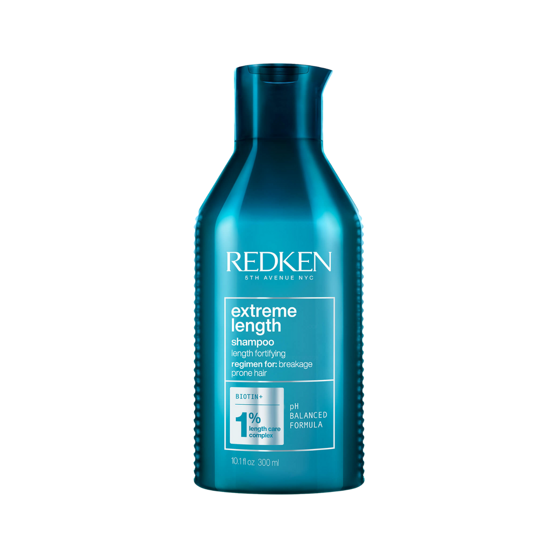 Flacon de shampooing Redken Extreme Length, enrichi en biotine pour renforcer et favoriser la croissance des cheveux