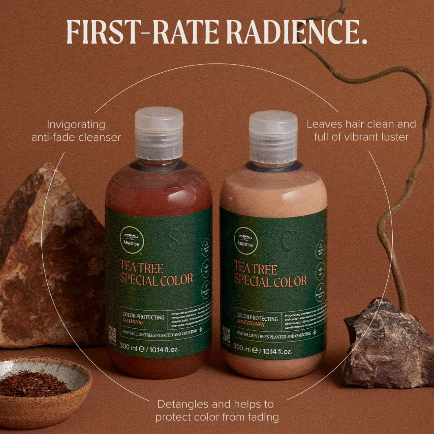 Soin capillaire protection couleur tea tree menthe lavande