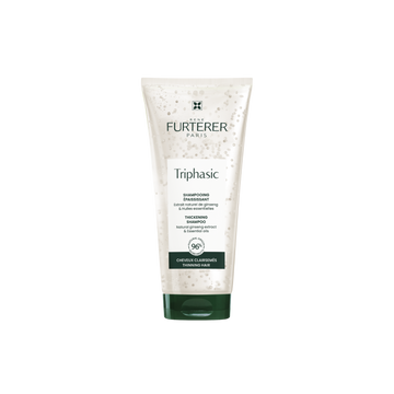 Flacon de 200 ml du Shampooing Triphasic René Furterer, soin épaississant aux huiles essentielles pour cheveux clairsemés
