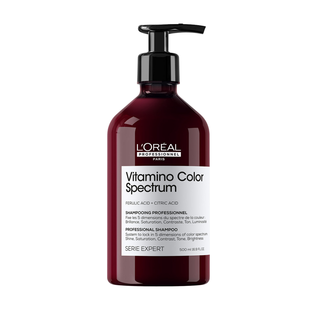 Flacon du shampooing Vitamino Color Spectrum L’Oréal Professionnel, soin pour cheveux colorés.

