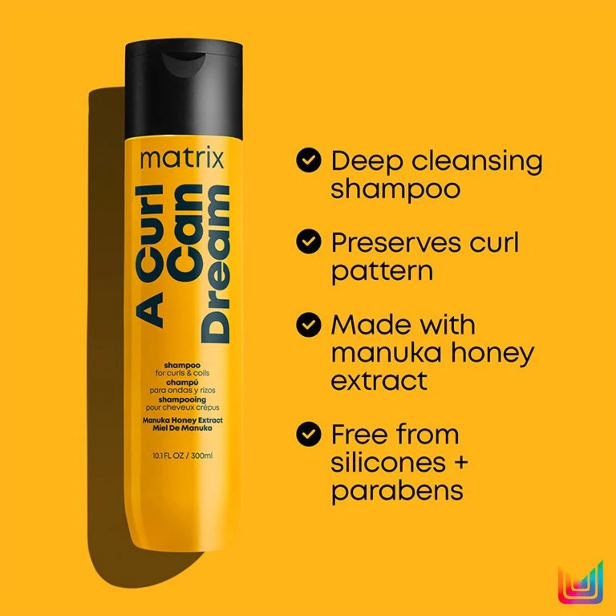 Shampooing Matrix A Curl Can Dream nettoyant profond cheveux bouclés crépus miel de Manuka