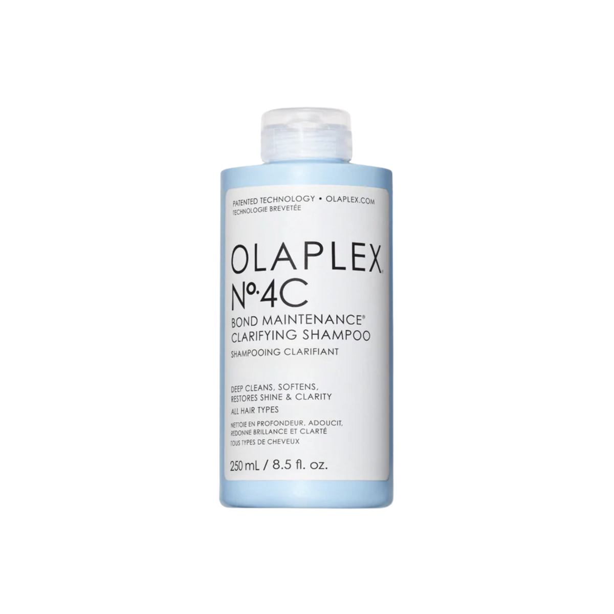 Flacon Olaplex Nº 4C Bond Maintenance Clarifying Shampoo – soin clarifiant doux sans sulfates