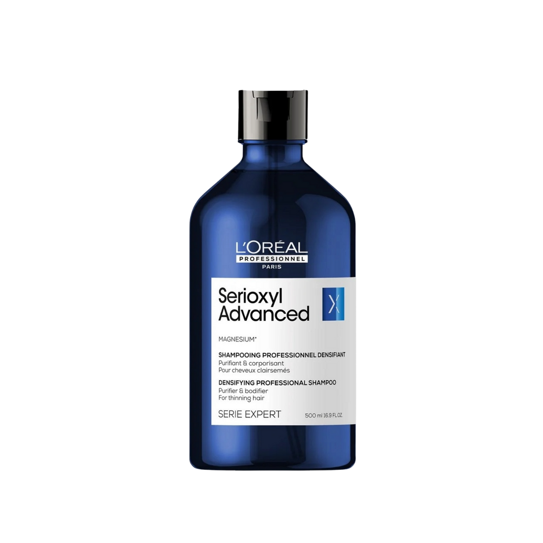 Duo Serioxyl Advanced L’Oréal Professionnel – shampooing et sérum densifiant pour cheveux plus volumineux.