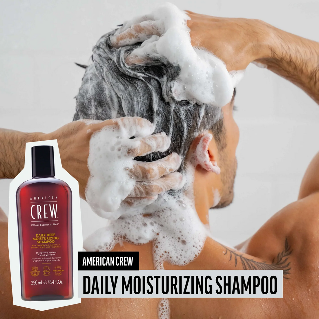 Shampooing Daily Deep Moisturizing American Crew – formule vegan et hydratante pour usage quotidien