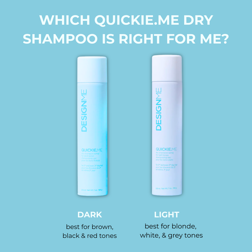 Shampooing sec QUICKIE.ME pour cheveux clairs – spray vegan invisible, absorbe sébum et ravive volume sans traces blanches