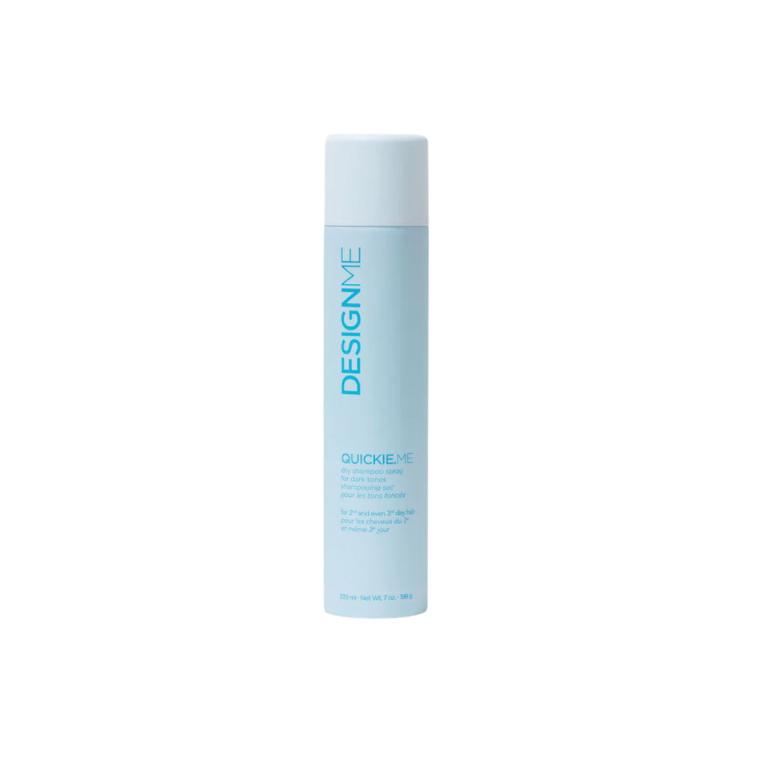 Shampooing sec QUICKIE.ME pour cheveux foncés – spray vegan invisible, absorbe sébum et rafraîchit sans traces blanches