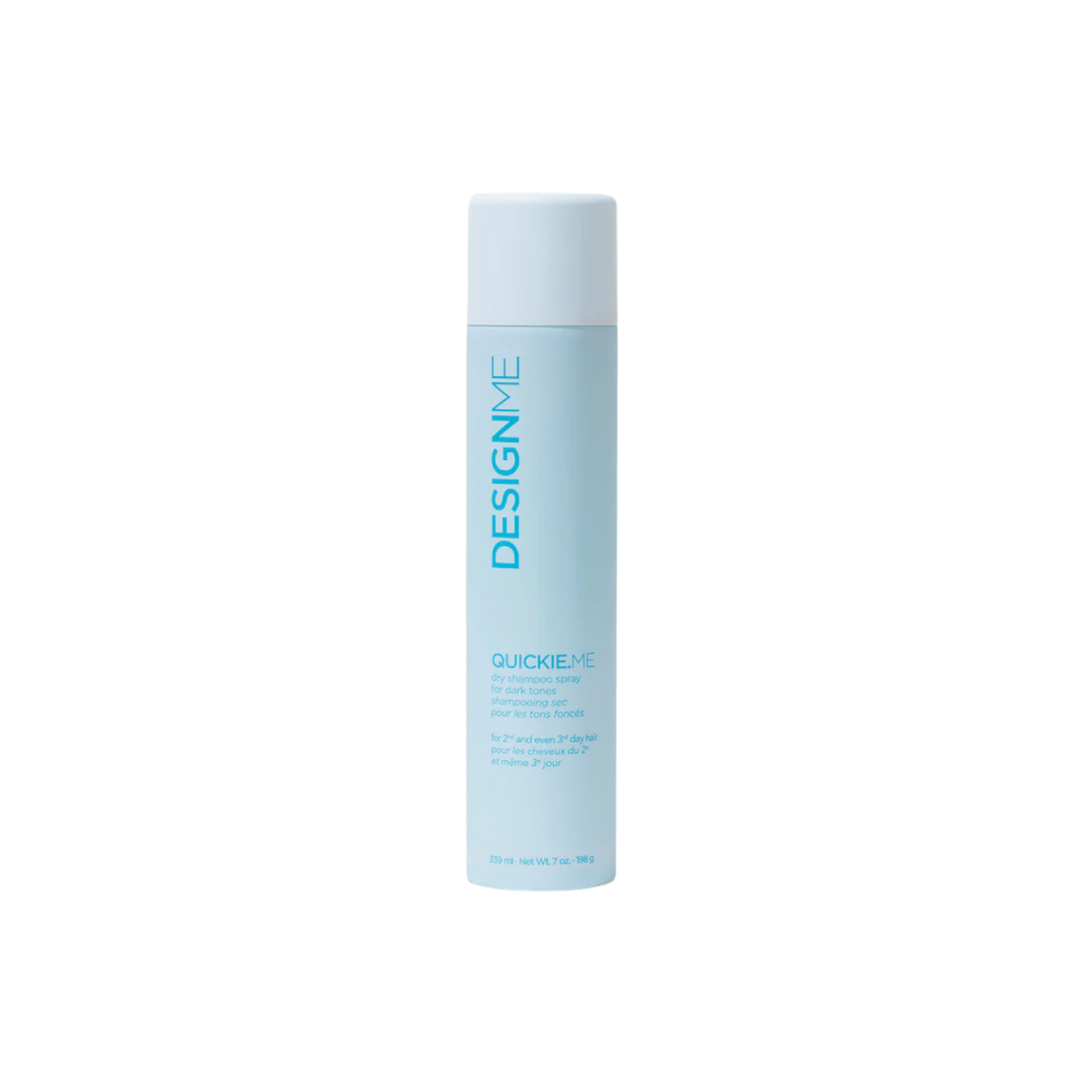 Shampooing sec QUICKIE.ME pour cheveux foncés – spray vegan invisible, absorbe sébum et rafraîchit sans traces blanches