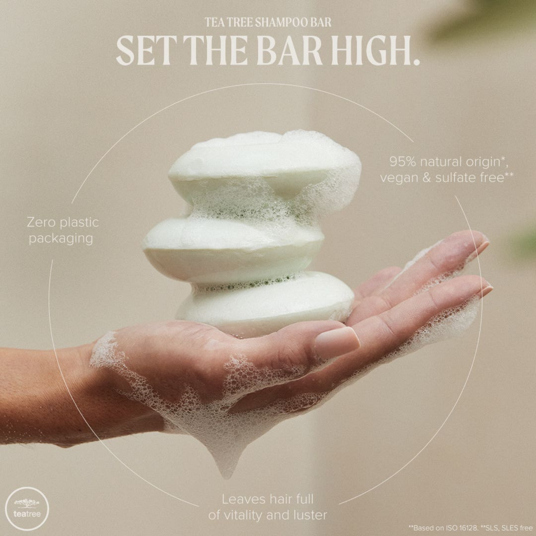 Barre shampooing Tea Tree cheveux propres et légers