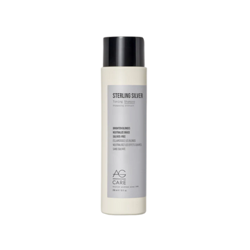 Shampooing tonifiant AG Care Sterling Silver pour cheveux blonds, gris ou argentés, élimine les reflets cuivrés