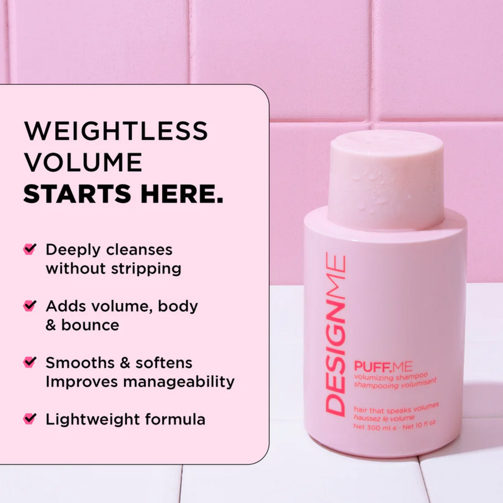 Flacon de shampooing PUFF.ME pour cheveux fins, effet volume et légèreté