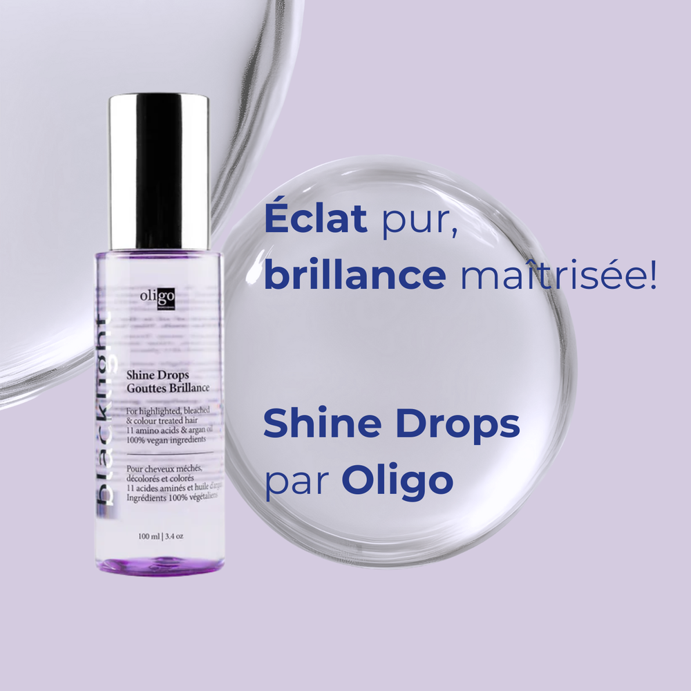 Flacon de Shine Drops Oligo — huile capillaire légère pour brillance
