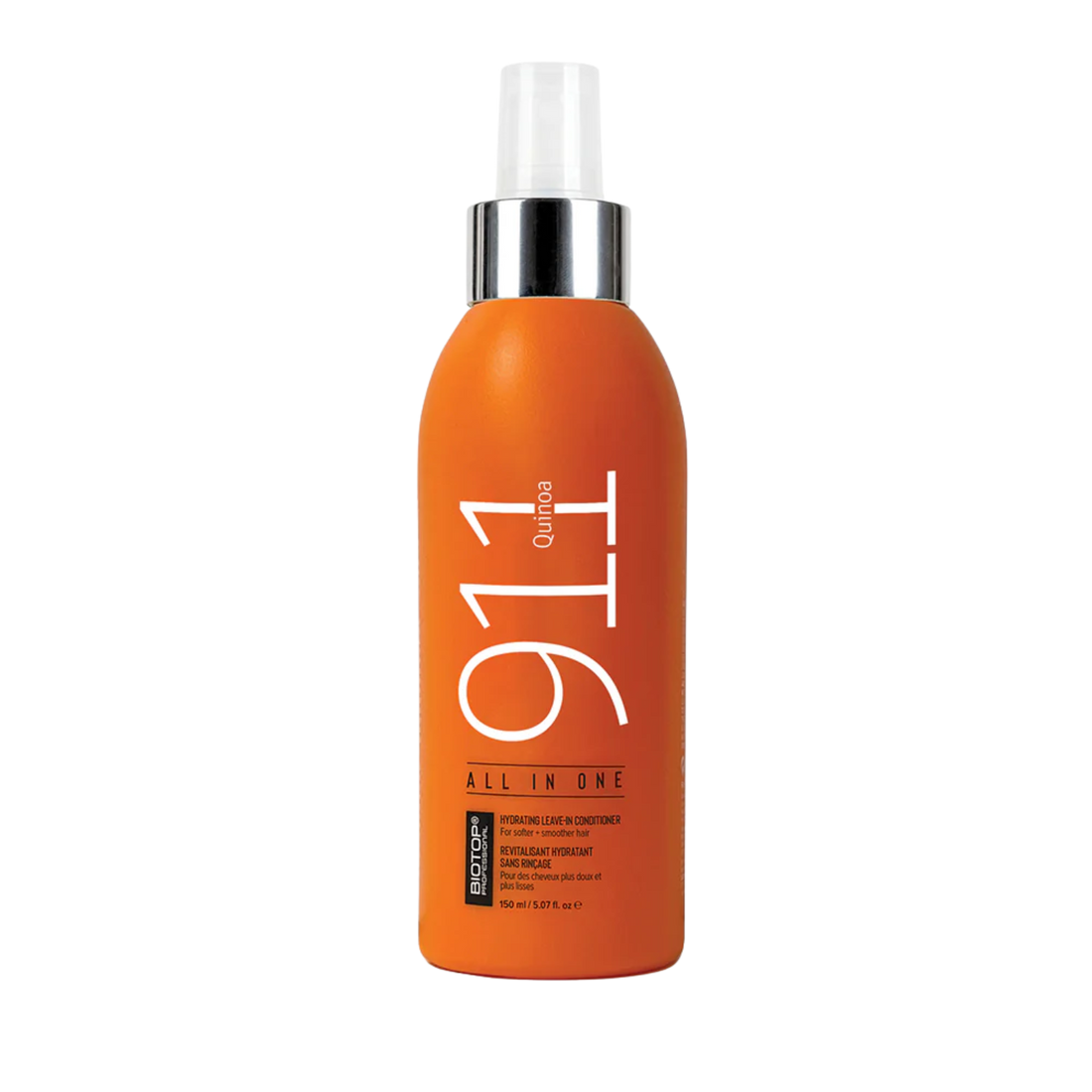 Spray 911 Quinoa All In One de Biotop – soin sans rinçage hydratant, réparateur et protecteur pour cheveux