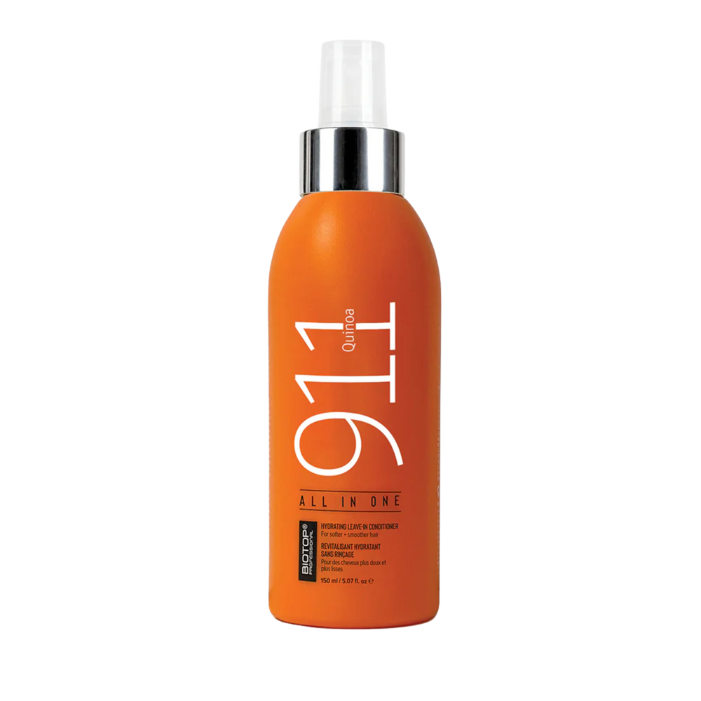 Spray 911 Quinoa All In One de Biotop – soin sans rinçage hydratant, réparateur et protecteur pour cheveux