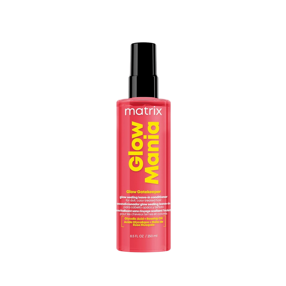 “Bouteille 250 ml du soin sans rinçage Gatekeeper Matrix – flacon blanc avec logo Glow Mania”
