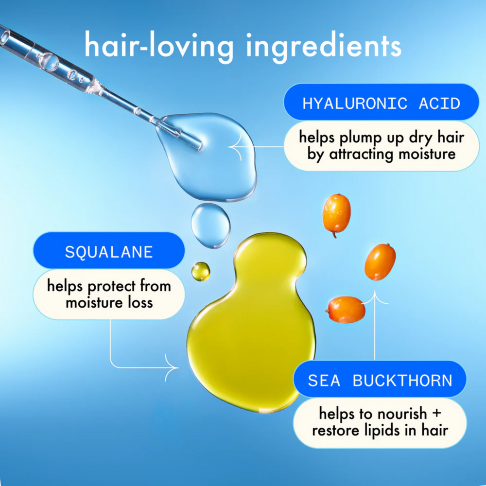 Flacon du soin sans rinçage amika Hydro Rush pour hydratation et protection thermique

