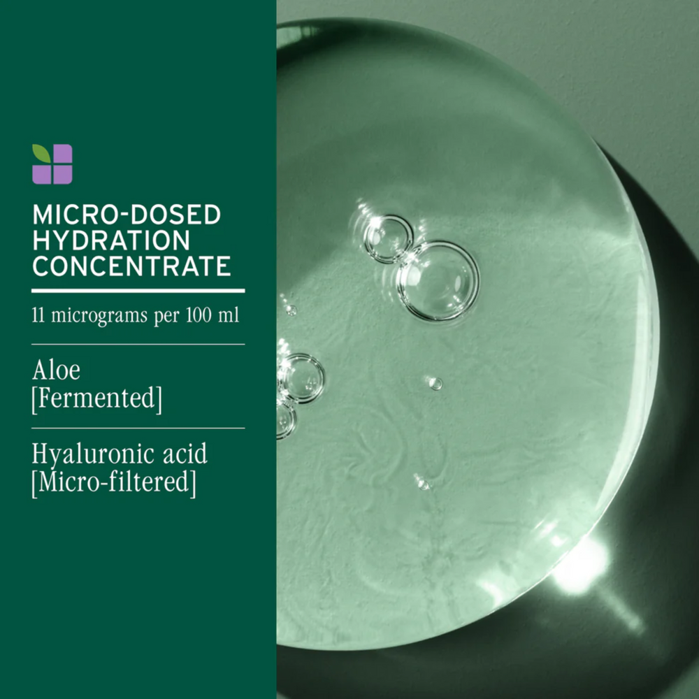 Flacon de 400 ml de la Solution démêlante Hydra Source Biolage – soin hydratant sans parabènes pour cheveux secs, démêlé facile et frisottis maîtrisés.