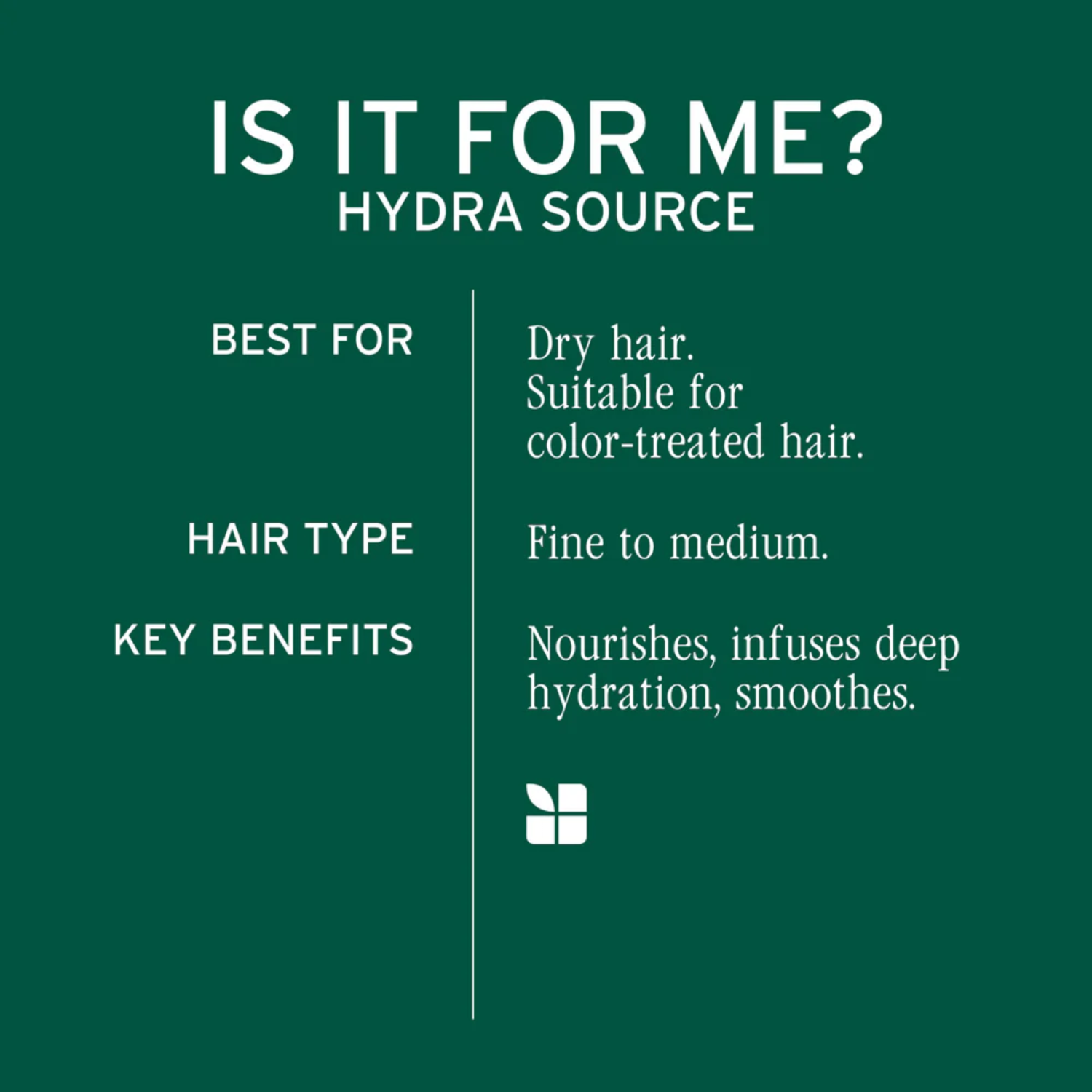 Flacon de 400 ml de la Solution démêlante Hydra Source Biolage – soin hydratant sans parabènes pour cheveux secs, démêlé facile et frisottis maîtrisés.