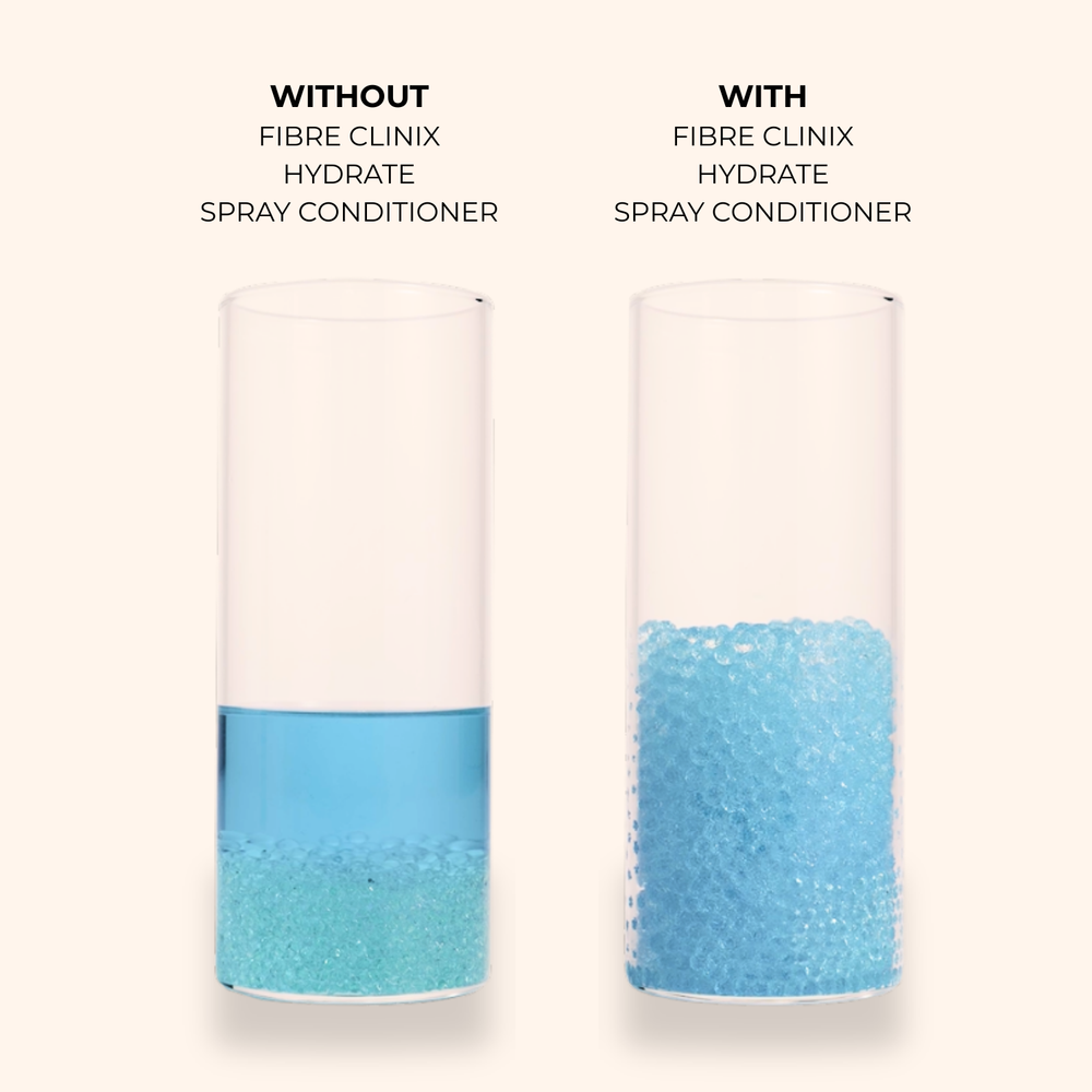 Spray hydratant Fibre Clinix Hydrate de Schwarzkopf pour cheveux secs et cassants.