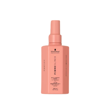 Spray réparateur Fibre Clinix Fortify Multirepair pour cheveux abîmés, démêlant, renforçant et protecteur thermique.