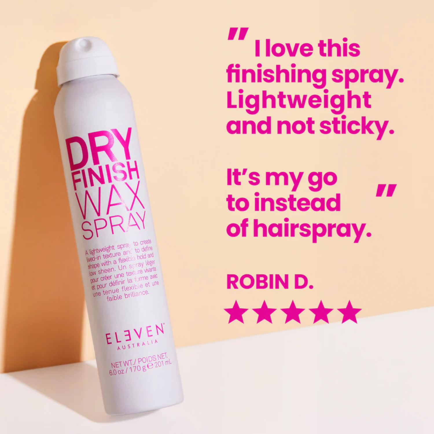 Flacon ELEVEN Dry Finish Wax Spray – spray finition cire légère effet texturé