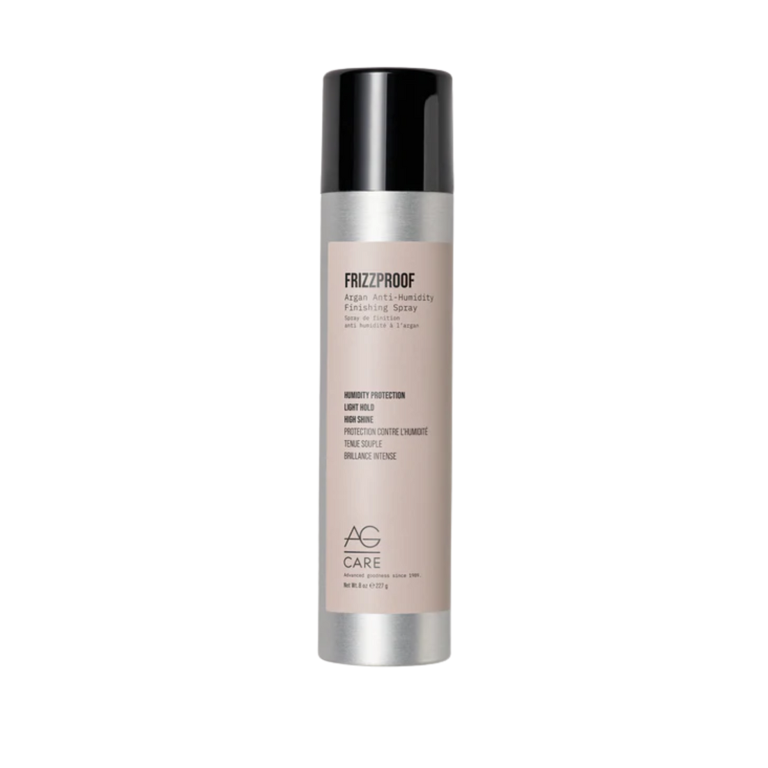 Flacon AG Care Frizzproof Argan Anti‑Humidity Finishing Spray – spray anti‑frisottis et brillance pour cheveux lisses