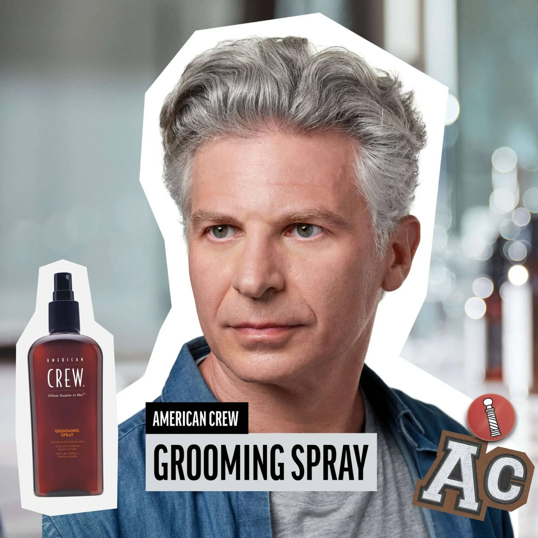 Spray coiffant American Crew Grooming Spray 250 ml pour fixation légère et naturelle