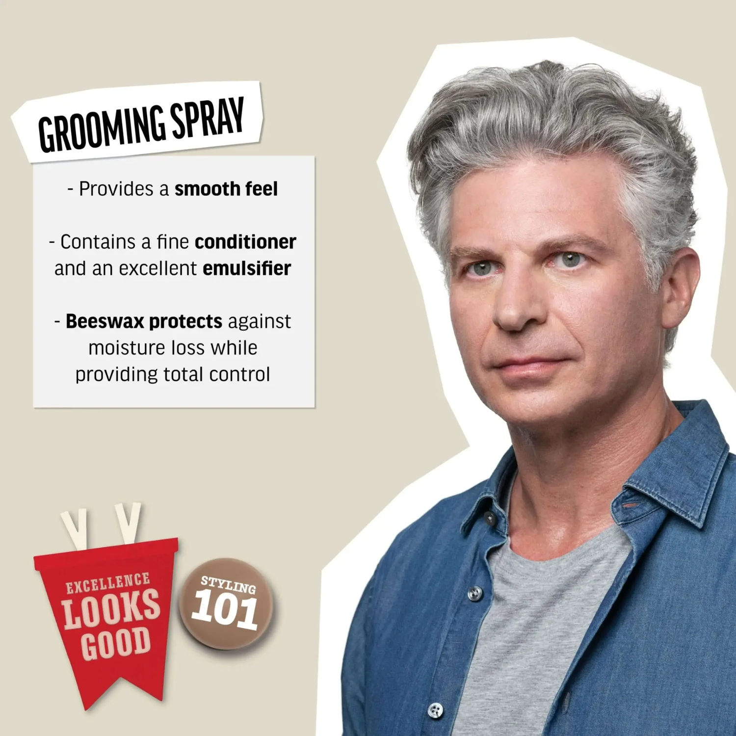 Spray coiffant American Crew Grooming Spray 250 ml pour fixation légère et naturelle