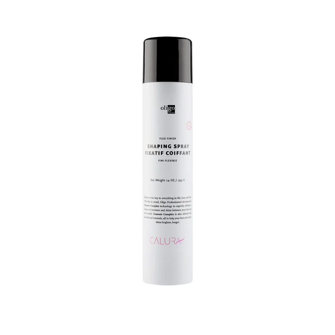 “Flacon de Oligo Flex Finish Shaping Spray 14 fl oz — spray coiffant végan sans parabènes”
