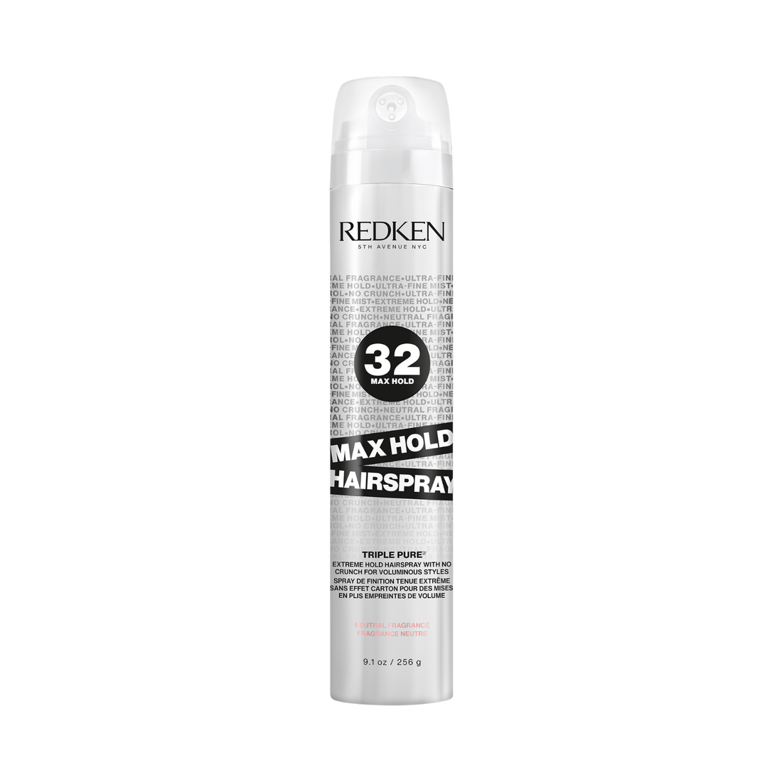 Flacon spray Triple Pure 32 Redken au parfum neutre, posé sur fond clair.