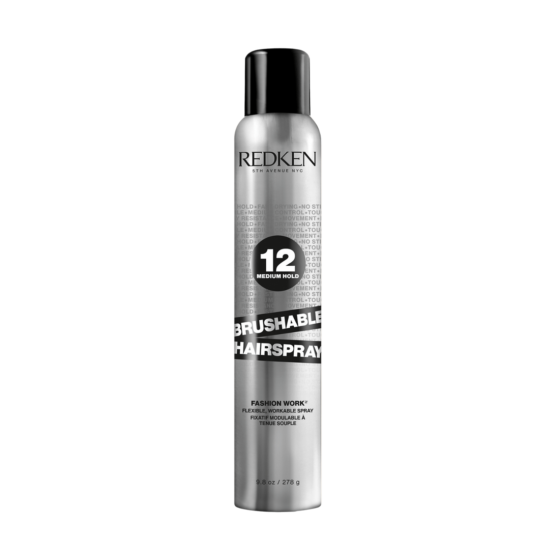 Aérosol du spray fixatif Fashion Work 12 Redken posé sur fond neutre