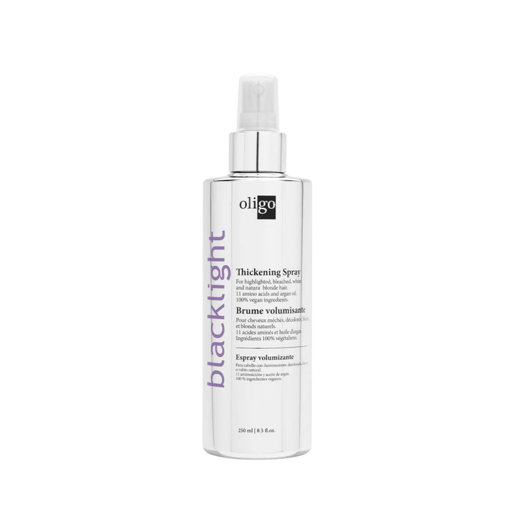 Flacon du spray épaississant Oligo Blacklight – spray volumisant professionnel