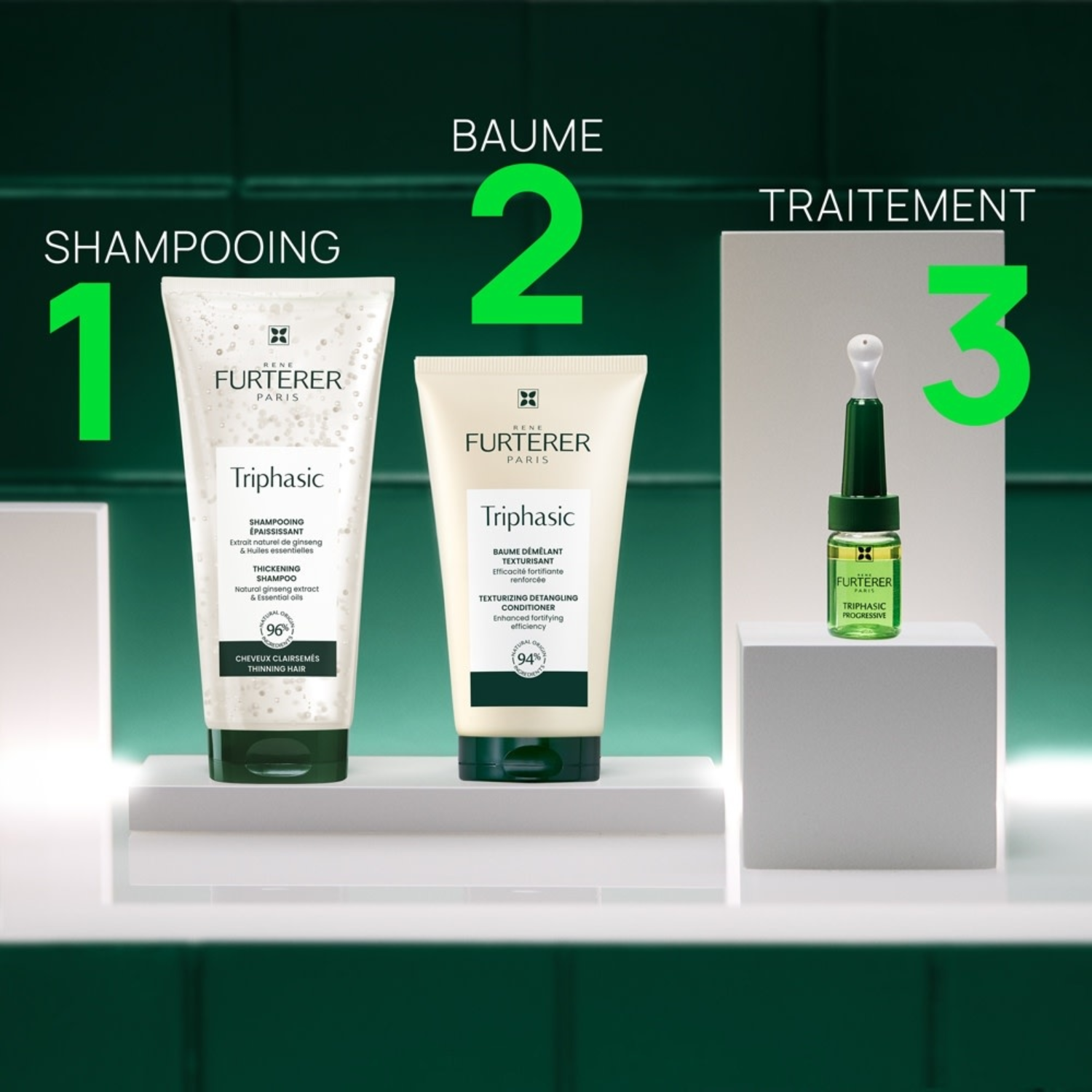 Traitement antichute René Furterer Triphasic Progressive – Pro-density pour chute de cheveux héréditaire

