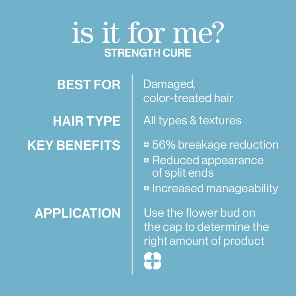 Flacon de Strength Cure Conditioner de Pureology sur fond neutre, avec bouchon visible.