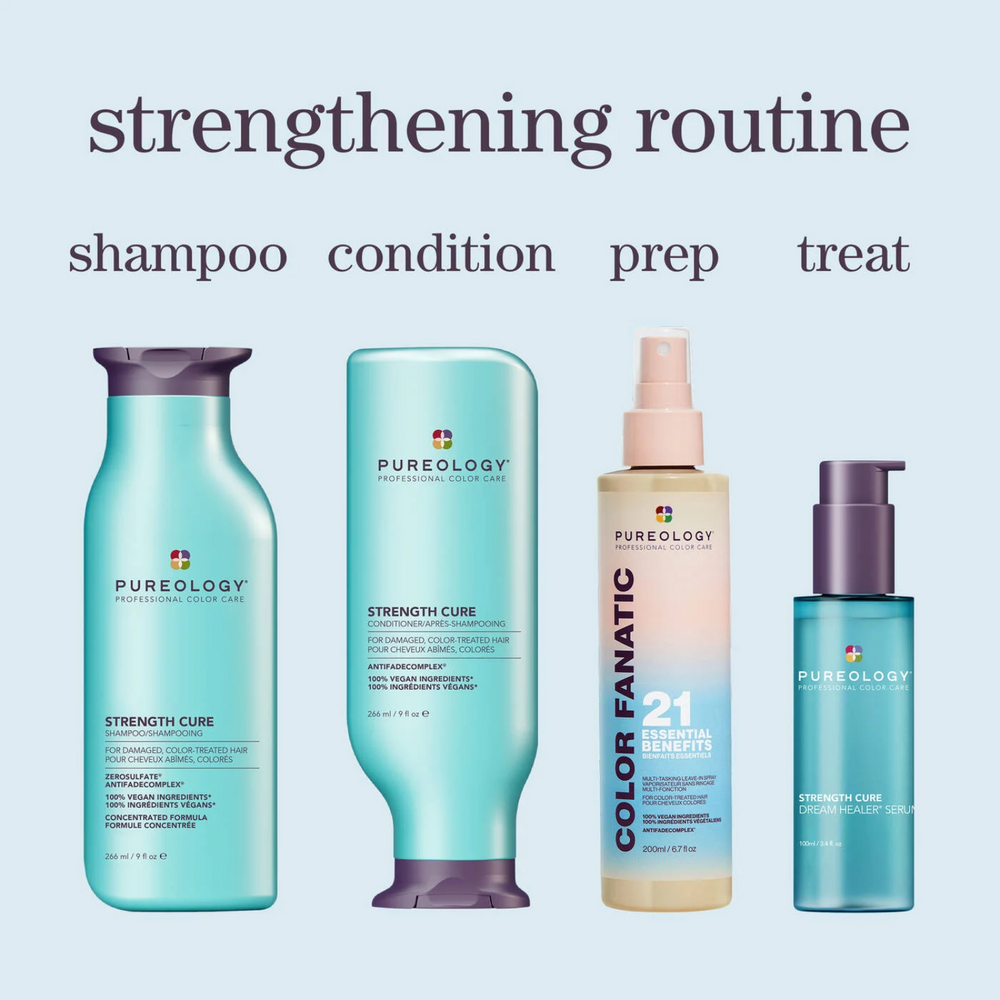 Flacon de Pureology Strength Cure Dream Healer Serum 100 ml pour cheveux abîmés et colorés