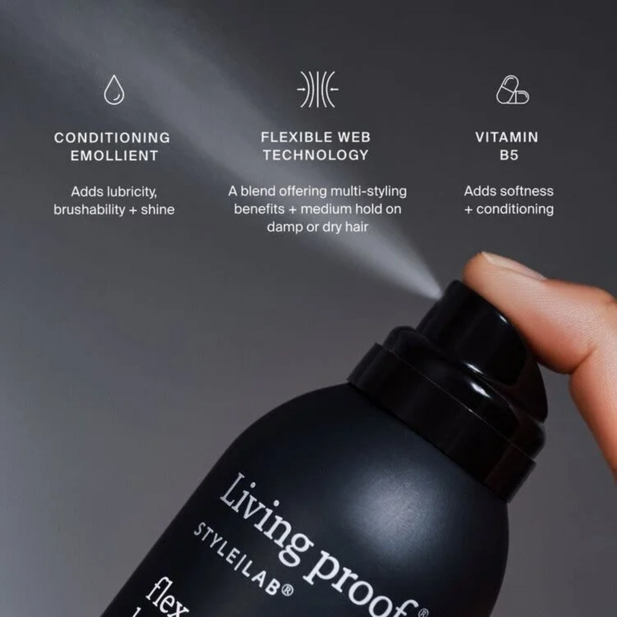 Aérosol Style Lab Flex Hairspray Living Proof – laque légère à tenue modulable, protection chaleur – 246 ml

