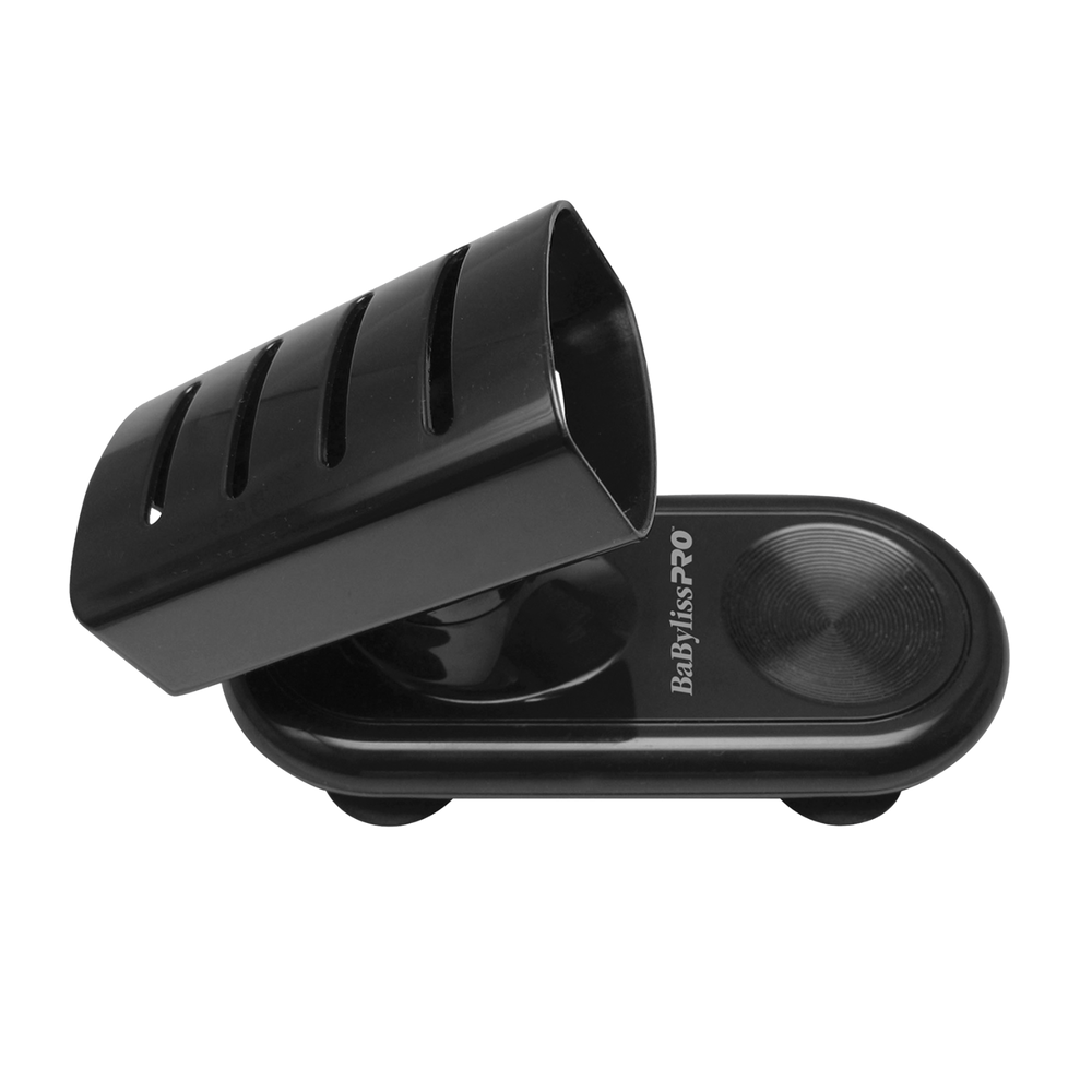 « Support à fer plat BaBylissPRO BABSTANDC posé sur plan de travail évoquant protection et outil coiffure »