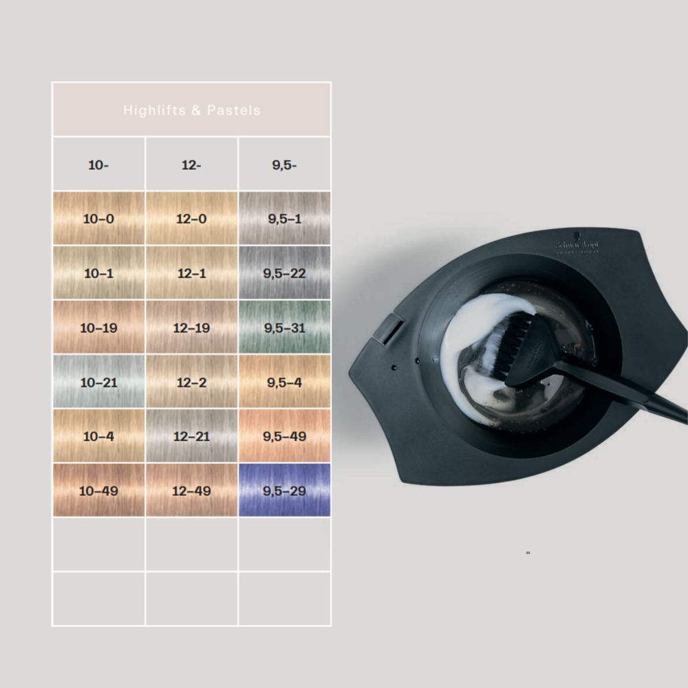 Tube de crème coloration high-lift pour cheveux blonds — éclaircissement jusqu’à 5 niveaux