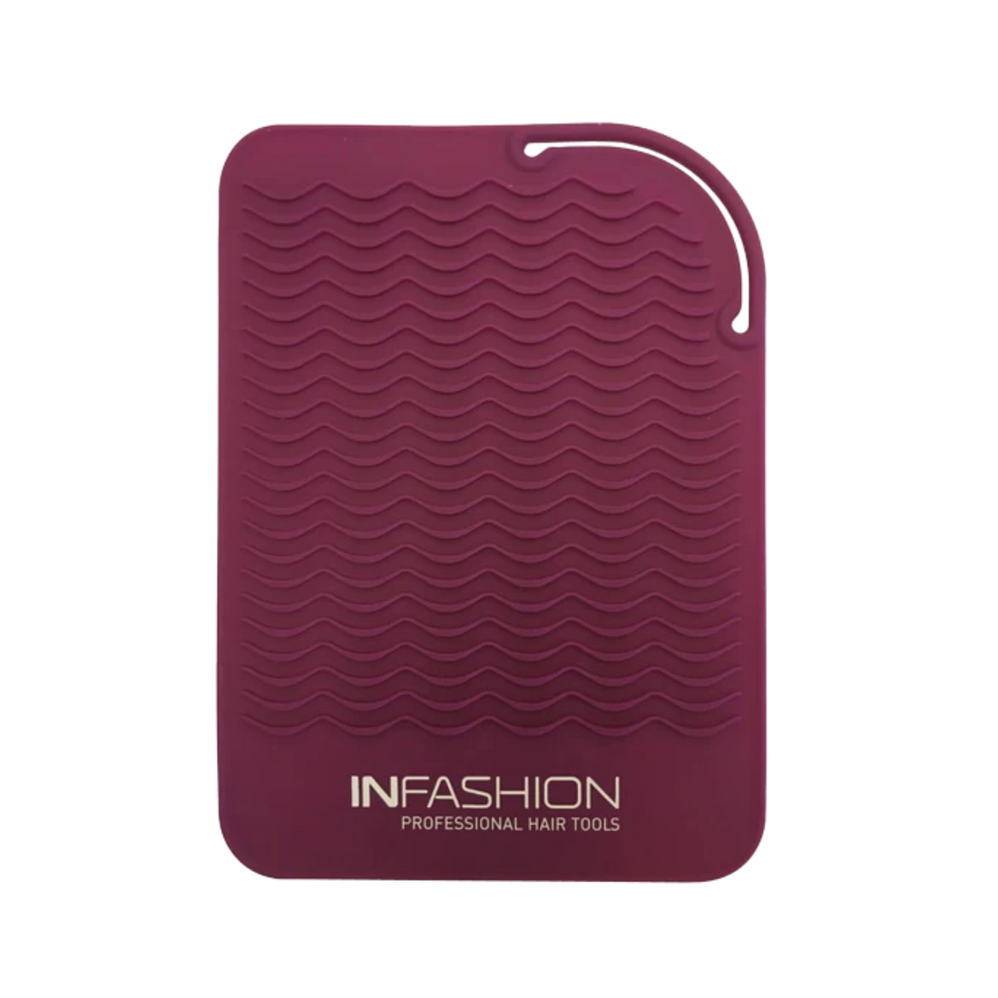 Tapis de protection en silicone Infashion mauve, résistant à la chaleur, pour poser un fer à lisser.