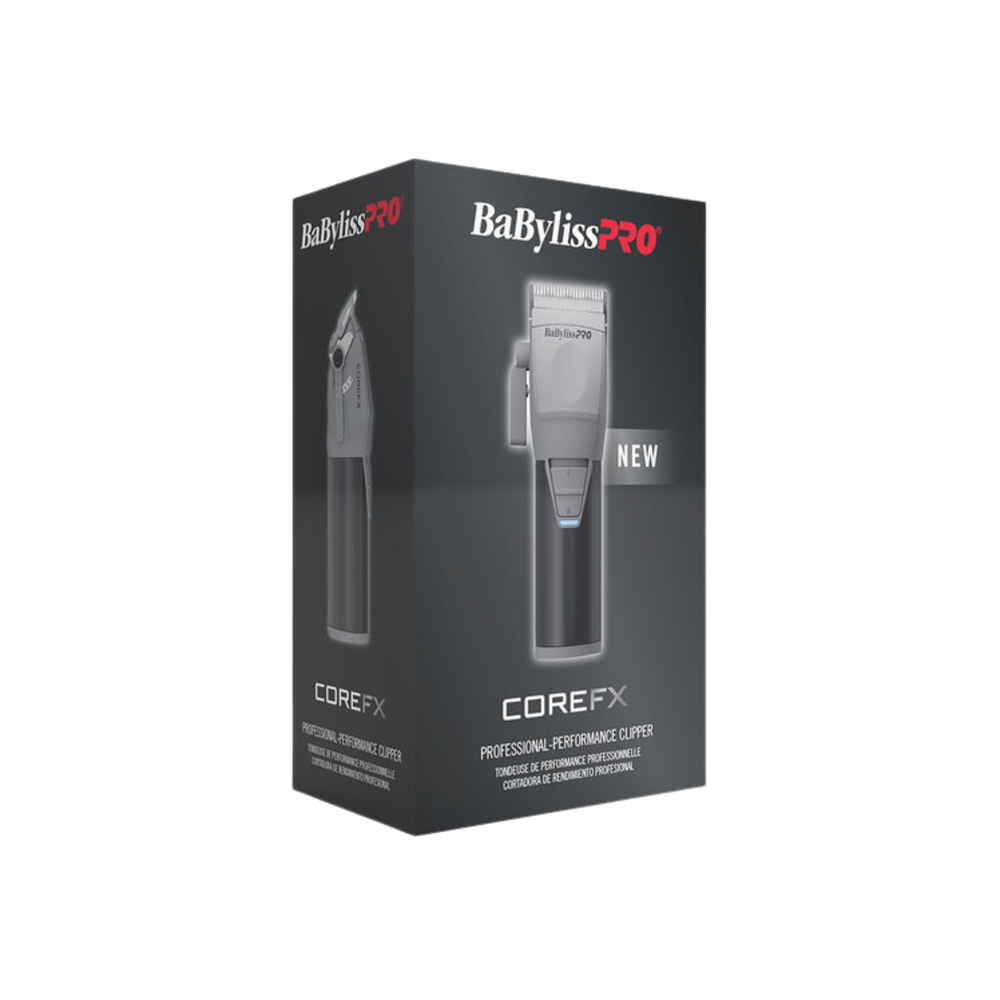 « Tondeuse sans fil BaBylissPRO COREFX FX86 vue de face, lame acier inoxydable et poignée métal antiglisse »