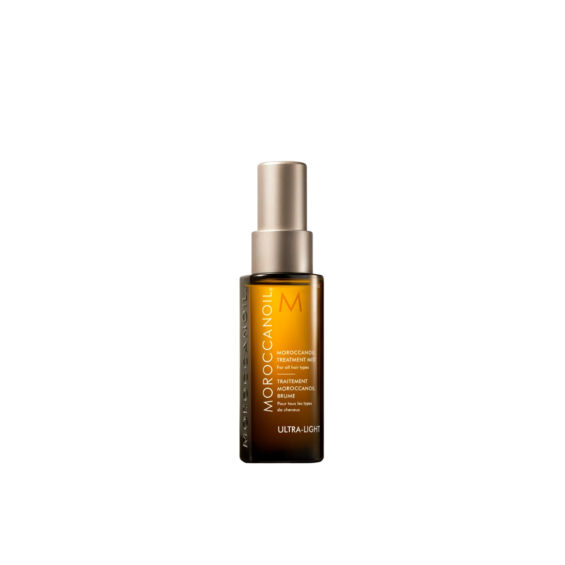 Bouteille de Moroccanoil Traitement Brume fond blanc, vue de face