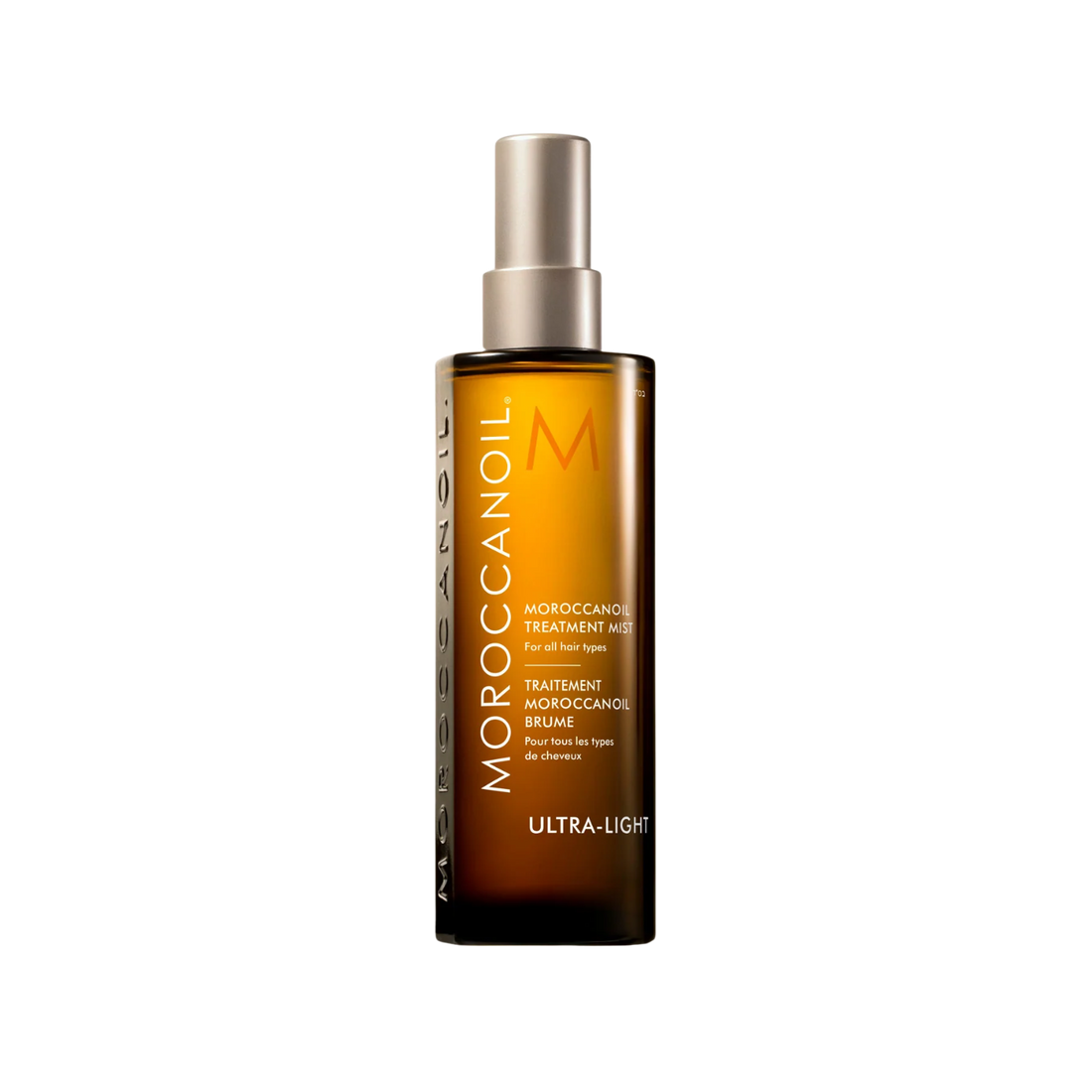 Bouteille de Moroccanoil Traitement Brume fond blanc, vue de face